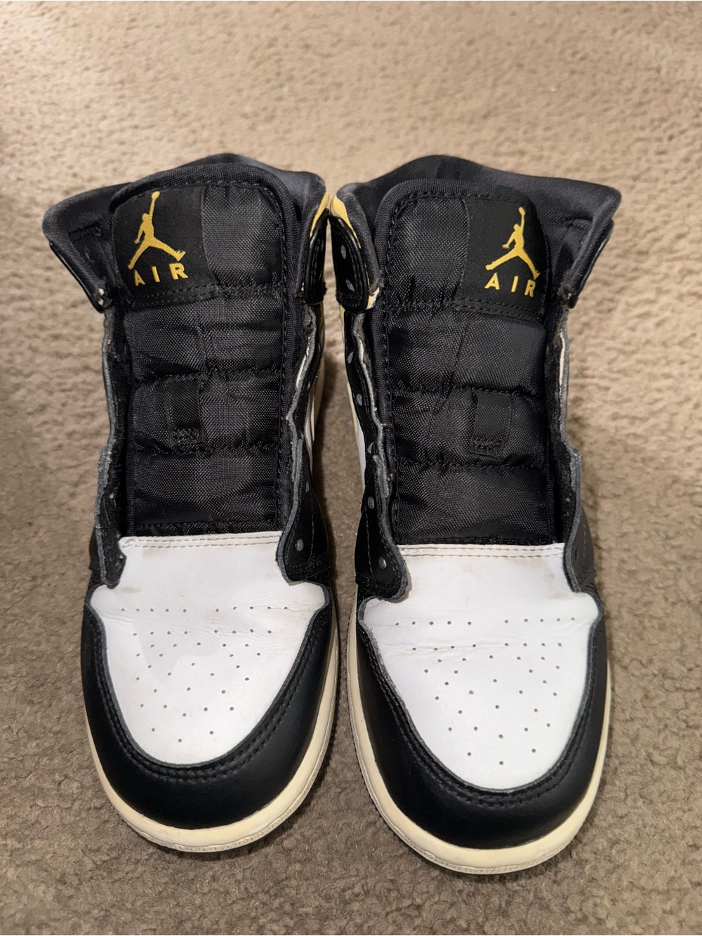 Jordan Kids' Black and White High-Top Sneakers
